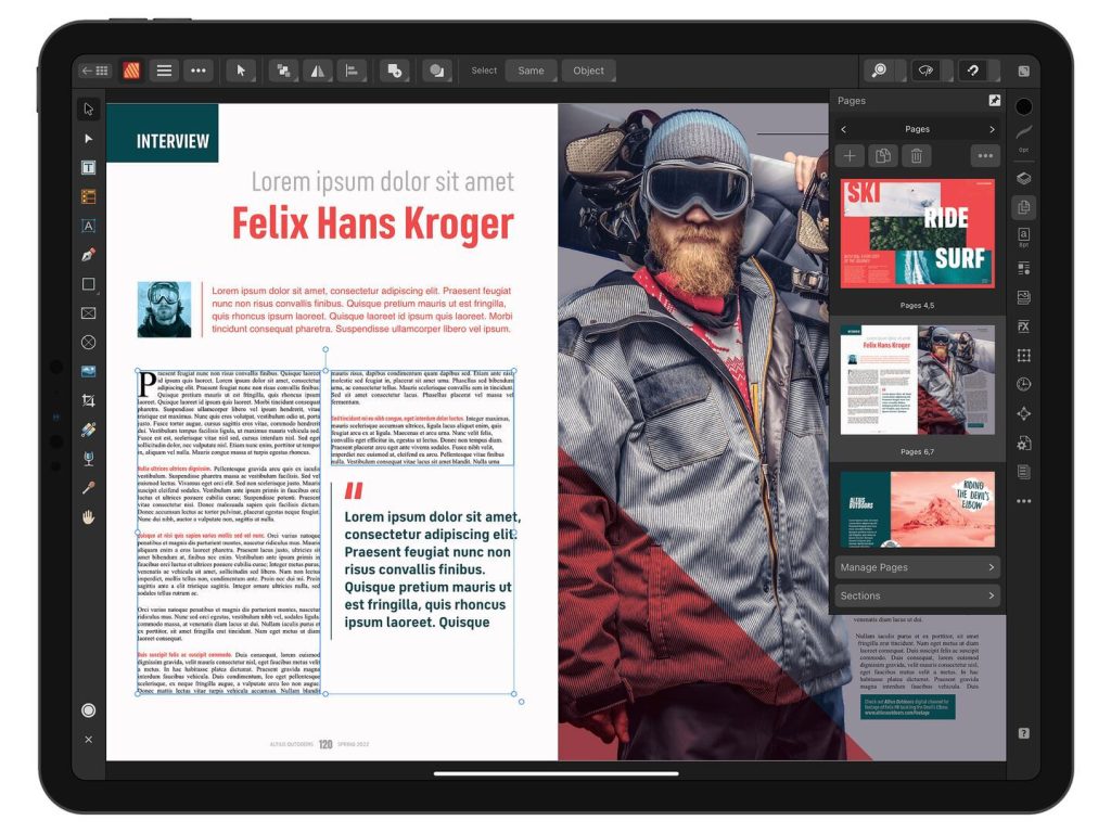 Affinity Publisher for iPad
