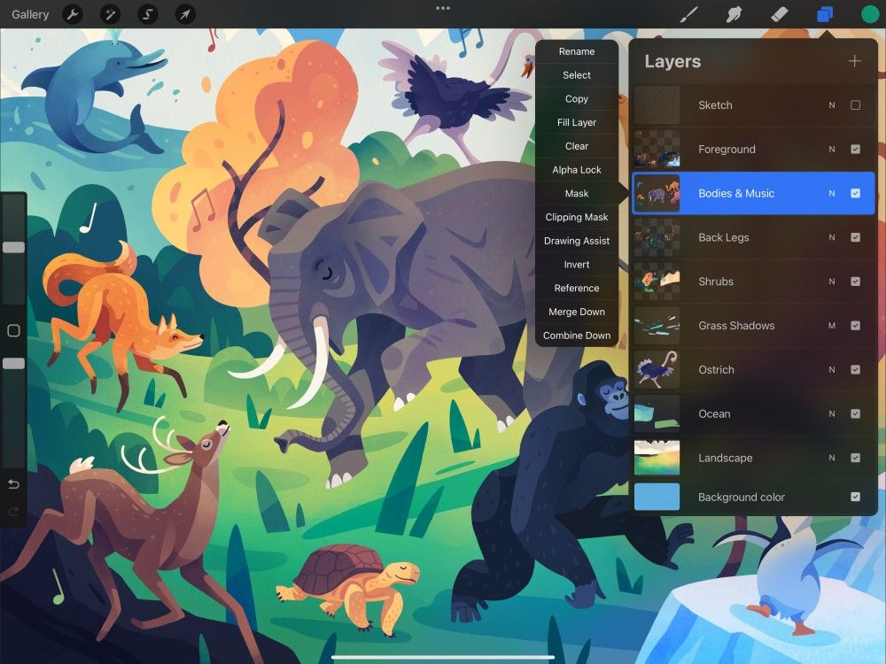 Procreate Layer Options Menu